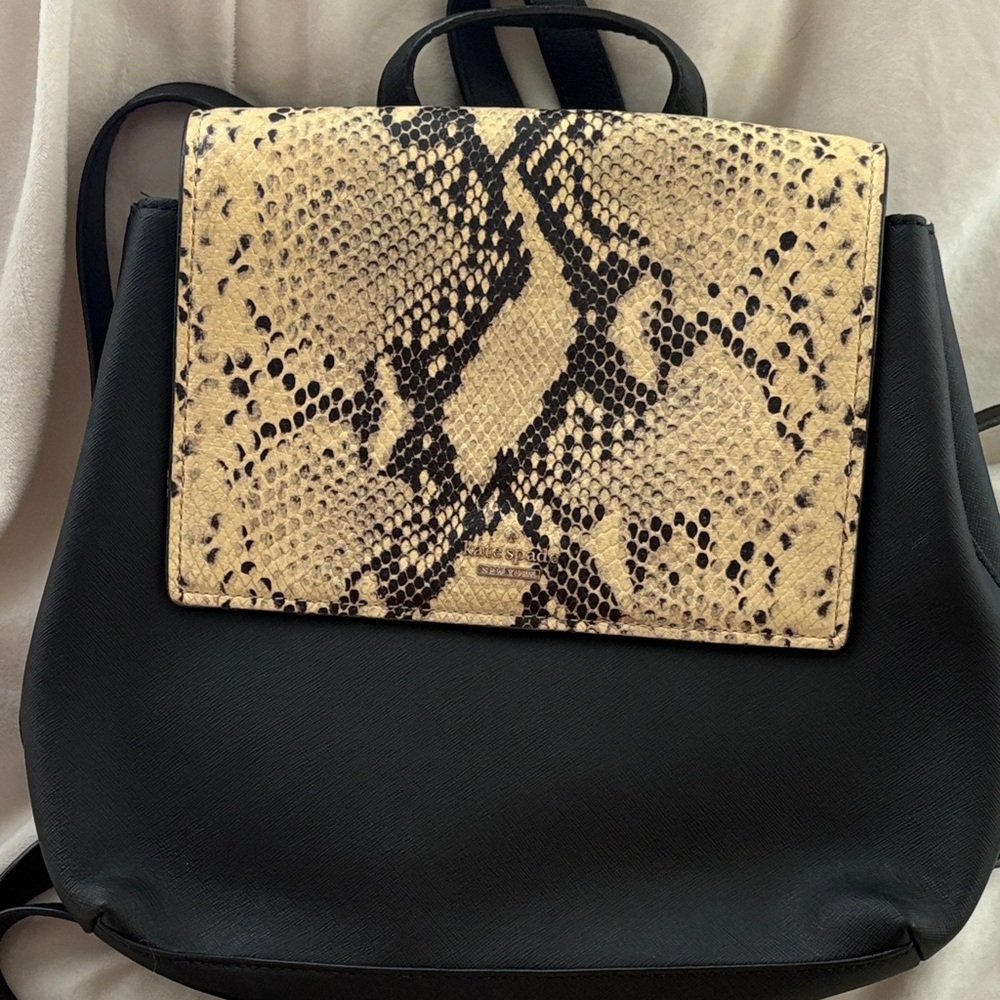 Black and Tan Snake Print Women's Authentic Kate Spade Backpack